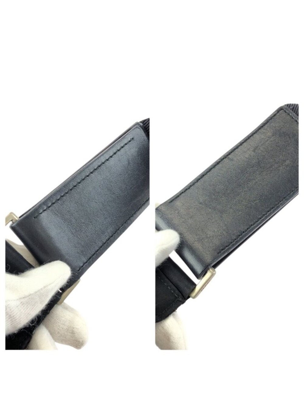 Prada Tessuto Black Silver Nylon Shoulder Bag - Picture 6 of 9